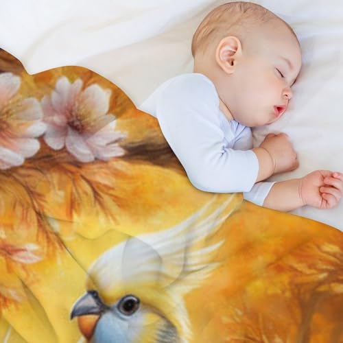 Couverture oiseau mignon anti-froid plaid flannel douce et moelleuse pour sofa - 4
