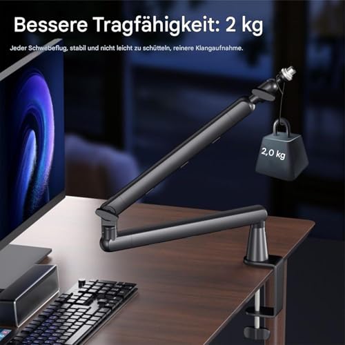 Support de bras de microphone rotatif 360 stable pour podcasting - 5