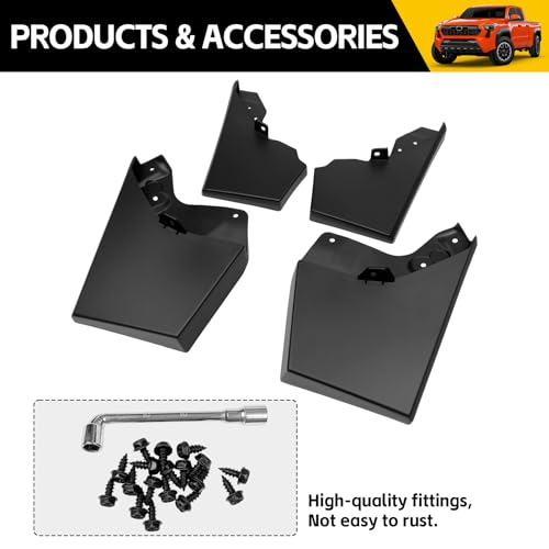 Image of Mud Flaps for 2024 2025 2026 Toyota Tacoma Mudguards Only No Drill Splash Guards Front & Rear Truck Mud Guards with Hardware Accessories Mudflaps Set(4pcs)