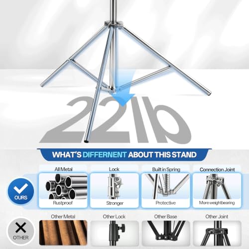 Image of WELLMAKING 12.5ft Light Stand Stainless Steel for Photography Video Studio