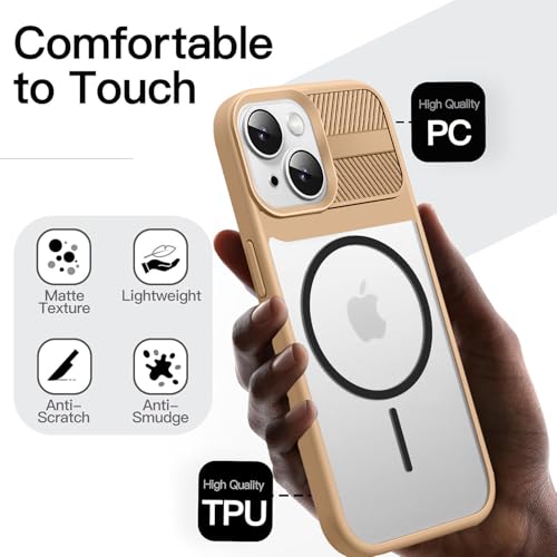 Image of KARWAN️ Magnetic Clear Back Case Cover for iPhone 14 Plus / 15 Plus (6.7-Inch-) |Acrylic Transparent Slim | Shockproof iPhone 14 Plus / 15 Plus Mobile Phone Back Cover [Clear Back] [TPU + Pc] [Brown]
