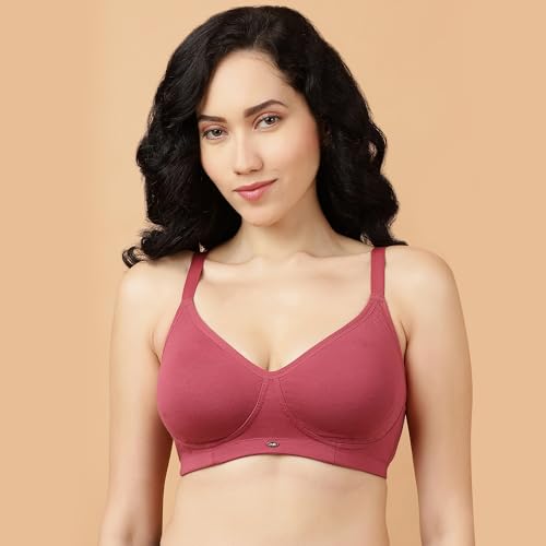 Image of SOIE Women's Cotton Spandex Non Padded Non Wired Full Coverage Encircled T-Shirt Bra with Adjustable Straps & U-Back - Everyday Comfort Fit