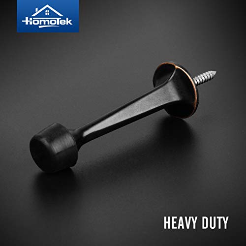 Homotek 8 Pack Heavy Duty Solid Rigid Door Stop With Soft Rubber Tip, Zinc Die Cast Door Stopper Protect Wall & Door, Oil Rubbed Bronze #TOP4