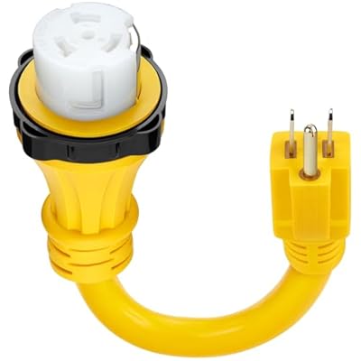 Kohree 50 Amp to 110V RV Adapter, 15 Amp Male to 50 Amp Female RV Power Adapter Cord 12", RV Dogbone Electrical Adapter with Twist Lock Receptacle