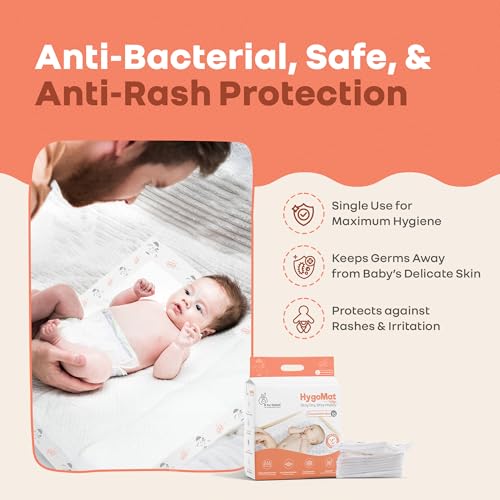 Image of R for Rabbit HygoMat Baby Disposable Changing Mats | 60x60 cm, Pack of 10 Combo Super Absorbent Leak-Proof Underpads | Ultra-Soft Anti-Bacterial Kids Diaper Changing Bed Protector Sheets (White Bunny)