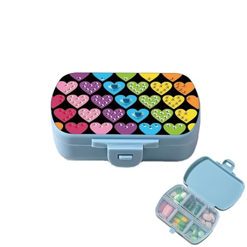 Image of ARTopet Diamond Art Painting Mini Storage Box with 6-Grid Creative Design Compact Portable Small Case for Purse Travel Daily (Heart)