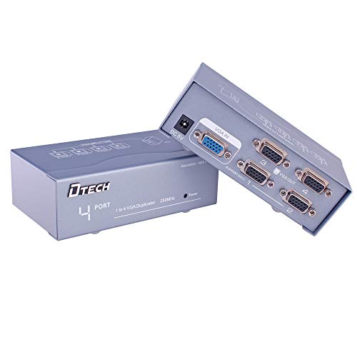 Dtech Powered 4 Port Vga Splitter Box Video Distribution Duplicator For 1 Pc To Multiple Monitors Projector #TOP6