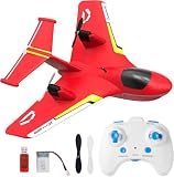 SkvyNPK RC Water Plane 2.4GHz Remote Control Amphibious Airplane, Gyro Stabilization & LED Lights, Easy Fly Water/Land/Air RC Plane for Kids Age 8-13, 2 Rechargeable Batteries Included (Red)