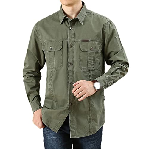 Chemise décontractée ample à grandes poches pratiques coloris Army En8