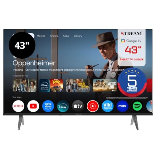 Stream System - Google TV Smart 43', FullHD, HDR10, Frameless (senza cornice), Assistente Google...