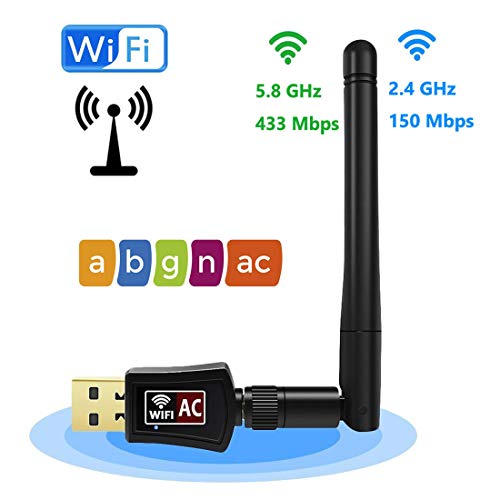Realtek RTL8811AU USB WiFi Adaptador 600Mbps 2dBi Antena 11AC Dual Banda 5.8GHz 2.4GHz WiFi Dongle 802.11 abgn ac Para PC de Sobremesa Portátil USB3.0 Adaptador Soporte Windows10/8/7 Mac Linux