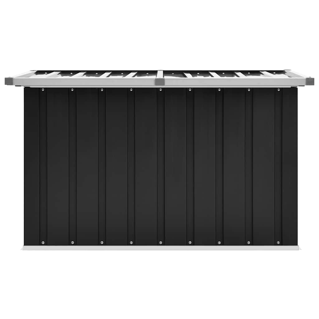 Caja de jardín antracita 109 x 67 x 65 cm – Caja de almacenamiento de acero galvanizado, con tapa, robusta caja de almacenamiento para cojines y accesorios de jardín