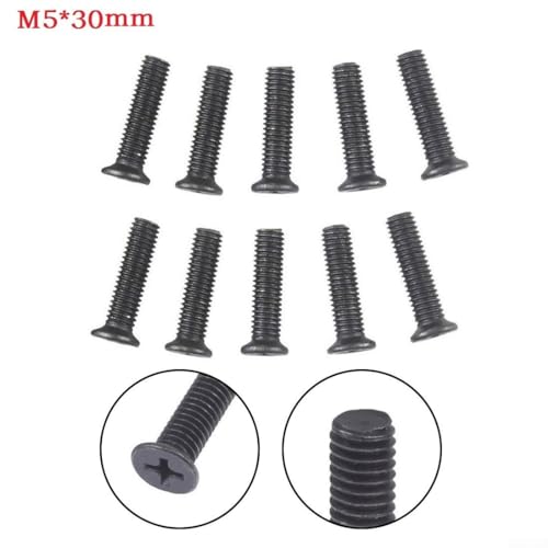 ZYWUOY Befestigungsschrauben für Linksgewinde, M5 x 30 mm, kompatibel mit UNF-Bohrfutterschaft-Adapter, 10 Stück