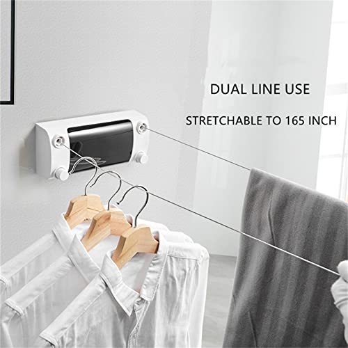 Corde à linge rétractable pour sécher le linge à l'intérieur sans percer - 2