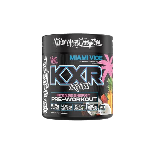 K-Xr Pre-Workout Energy Powder | Intense Energy Pre-Workout Drink For Men And Women| Creatine Free | Improves Performance - Enhanced Focus & Increased Endurance | 30 Servings (Miami Vice) #TOP1