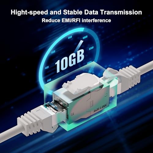 iwillink 10Gbps 10-Pack Cat6A Shielded Keystone RJ45 Coupler, Zinc Alloy Metal Housing Ethernet Coupler, Female to Female Cat6a Keystone Jack, Silver by iwillink - Image 3