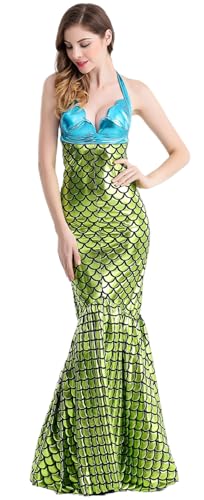 Jupe sirène femme verte et top pour soirée carnaval cosplay