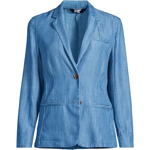 Lands' End Women's Indigo Relaxed Blazer made with TENCEL fibers3