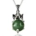 JewelrieShop Healing Chakra Gemstone Crystal Retro Vintage Elephant Charm Pendant Necklace, Stainless Steel Chain