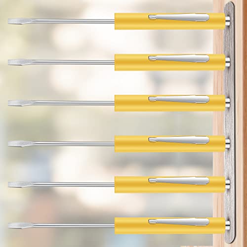Image of Honoson 10 Pieces Pocket Screwdriver Mini Tops and Pocket Clips Magnetic Slotted Small Screw Driver with a Single Blade Head for Mechanical, Electrician(Yellow)