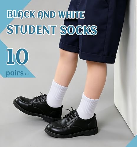 Image of DoSmart Kids Athletic Crew Socks Boys Girls Classics Cotton School Uniform Childs Sports Breathable Casual Socks 10 Pairs