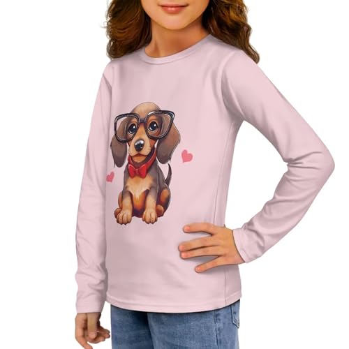 Image of Girls Long Sleeve T Shirt Cute Cartoon Crewneck Shirt for Kids 3-16Y Fall Winter Clothes