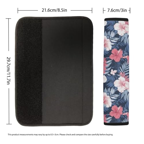 Image of AFPANQZ Pink Tropical Flowers Car Seat Belt Cover Cushion Universal Fit Two-Packs Automotive Seat Belt Pillow for Kids Children Seat Cushion Shoulder Straps Cushion for Bags