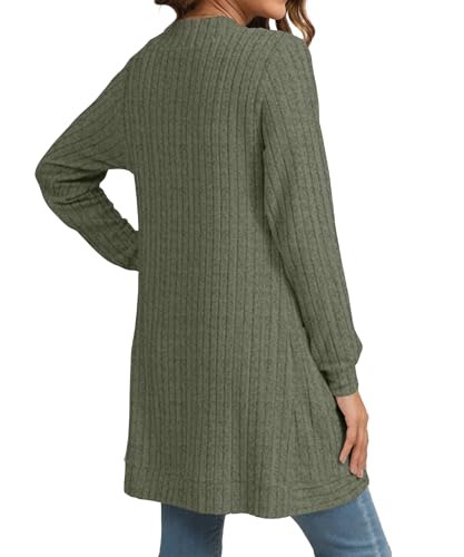 Image of YSYOKOW Cardigan Sweaters for Women Long Sleeve Open Front with Pockets | Long Cardigans for Women Lightweight Soft Casual Dressy Loose Fit Cardigan Sweater with Pockets for Work and Office