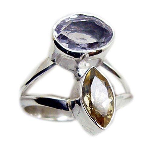 Bague en argent améthyste citrine le cadeau pour femme idéal