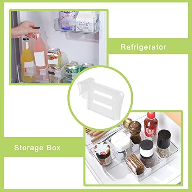 Plastic Refrigerator Dividers, 12Pcs Refrigerator Pantry Grid Dividers Fridge Seperators Adjustable Snap-on Storage Box Dividers Separator Tidy Organizer for Storage Box, Refrigerator
