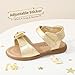 DREAM PAIRS Girls Sandals Fashion Bow Summer Shoes for Toddler/Little Kid,Size 12 Little Kid,Gold,KSD213