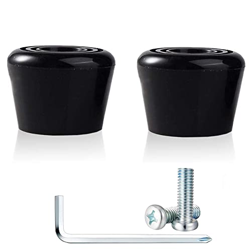 VNAKER PU Rubber Roller Skate Toe Stoppers 1 Pair with Screws - Thumbnail 2