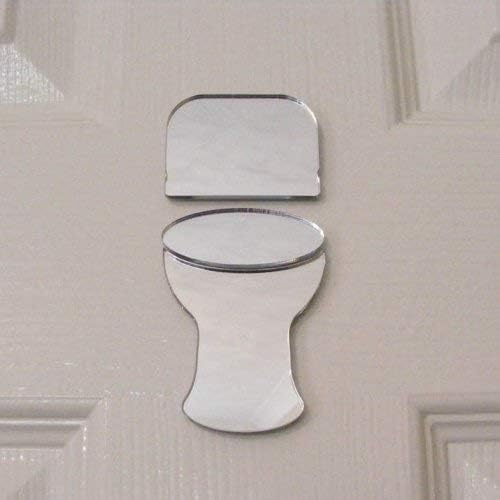 Toilet Door Sign Mirror 20cm x 9cm