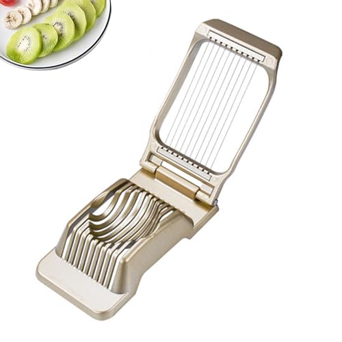 katmerio Eierschneider Edelstahl Spülmaschinenfest, Eierschneider für hartgekochte Eier, robuster Edelstahl Schneider für Eier, Pilze, Erdbeeren, weiches Obst, leicht zu reinigen