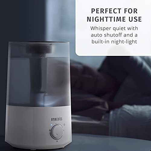 Homedics Humidifiers For Large Rooms, Bedrooms, Home, Office And Plants. Totalcomfort Ultrasonic Humidifier With .85 Gallon Tank, Ultra Quiet, Night Light, 60 Hour Run Time #TOP5