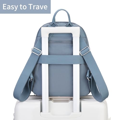 Image of Tanweibago Mini Nylon Women Backpacks,11L Small Ladies backpacks Casual Lightweight Women Shopping Travel Daypack (Light Blue)