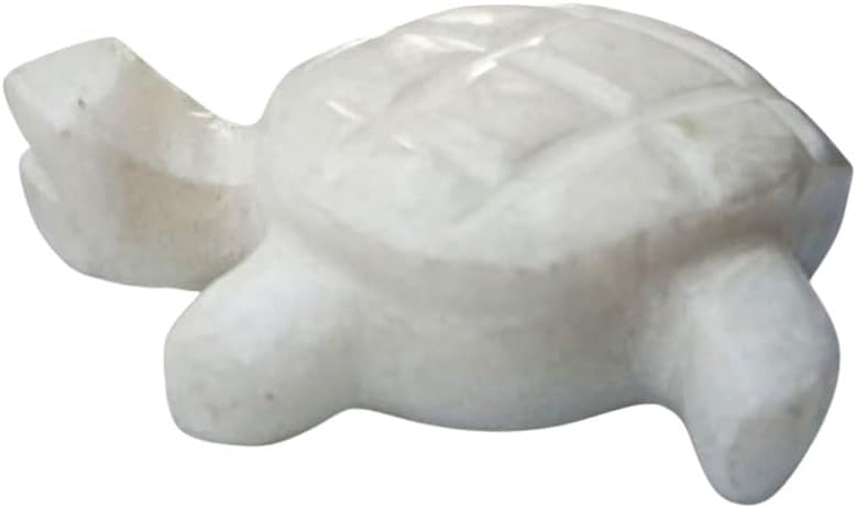 White Marble Home Decorative, Good Luck Tortoise/Turtles - White Turtle 9 CM Medium Size