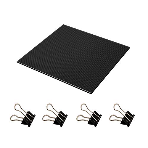 Befenybay 3D Printer Platform Heated Bed 235x235x4mm Build Surface Tempered Glass Upgraded Build Plate with 4pcs Clips (235x235mm)