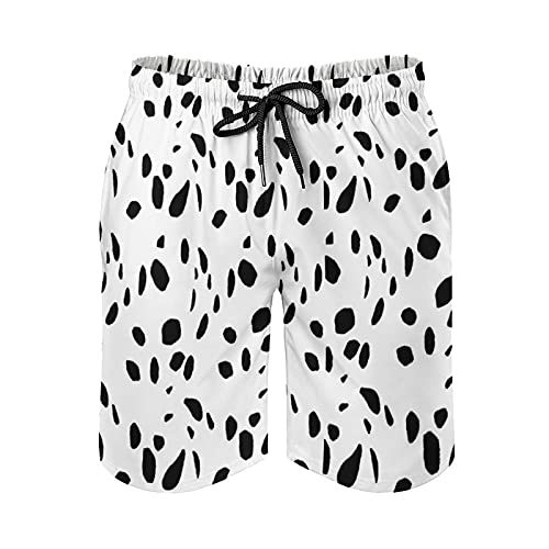 BAIKUTOUAN Dalmatian Print Men's Beach Shorts Quick Dry Swim Trunks with Mesh Lining Personality Pattern2