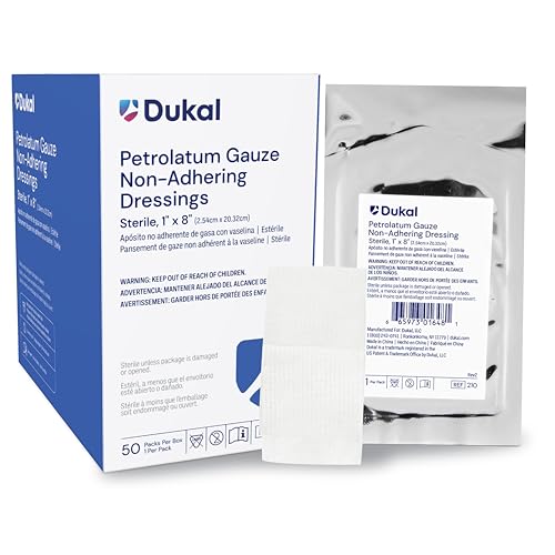 Dukal 210 Alba Petrolatum Gauze, Sterile, 1" Width x 8" Length, Pack of 50 miniatura 1
