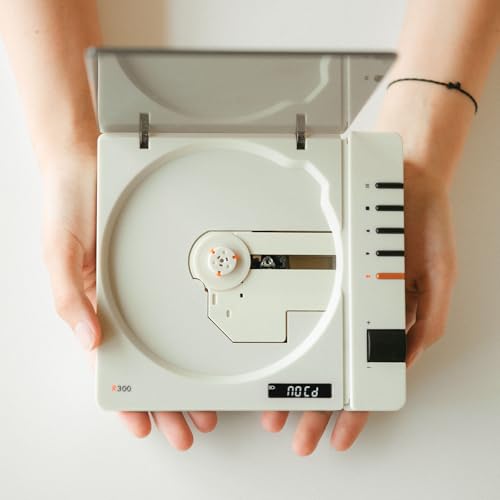 Image of R300 CD Player Bluetooth Portable Desktop Retro CD Player for Home Fiber Output No Built-in Speaker White Gift (White)