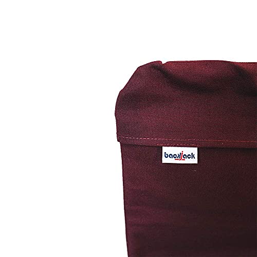 Image of Original BackJack-Made in THE USA- Folding Burgundy Cotton Fabric Lightweight Floor Seating Chair for Gaming, Families, Parents, Daycare, Back Support, Reading, Yoga, Meditation, Dorm