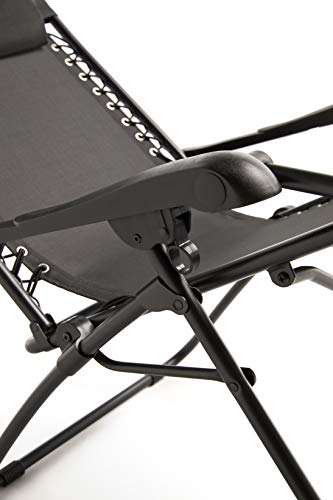 KG KITGARDEN - Inklapbare ligstoel voor tuin/terras, 90 x 65 x 114 cm, antracietgrijs, Osaka Plus, groot - Image 8