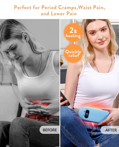 Image of Portable Heating Pad for Period Cramps: 6 Heat Levels and 6 Massage Modes
