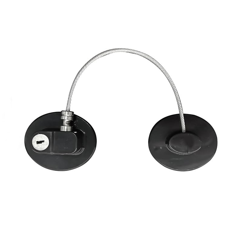 Fridge Lock, Digit Password Refrigerator Lock Child Safety Cabinet Locks Protect Children & Prevent Theft for Freezer Door File Drawer Cabinet Cupboard Windows (Round with Key (Black))
