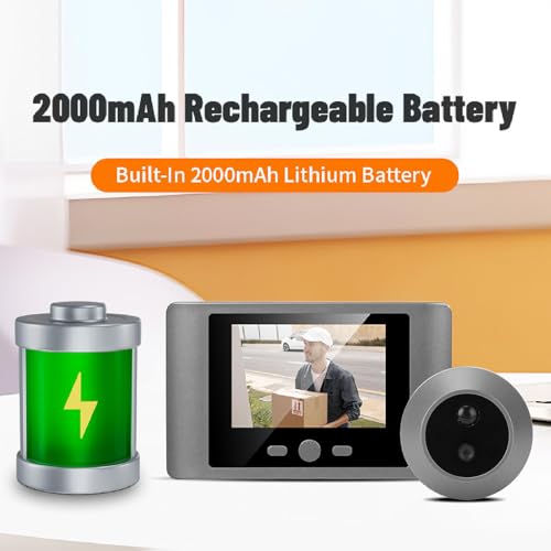 Alomejor Visor Digital para Puerta, Cámara Mirilla con Pantalla LCD 2.8 Pulgadas, Detección de Movimiento PIR y Lente Gran Angular para Seguridad en el Hogar miniatura 3