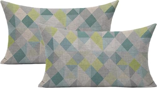 Housse de coussin extérieur imperméable 50x90 lot de 2 housse coussin lin vert