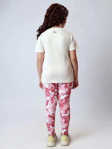 Image of Girl's Activewear Workout Set 2 Piece Athletic Sets Dry Fit Printed Tees And Leggings Yoga Running Dance 4-14Y
