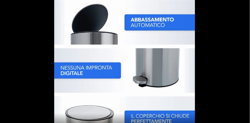 Cestino Per Bagno BADIONA In Acciaio Inox - 3L Con Chiusura Morbida E Pedale, Design Elegante - Foto 11
