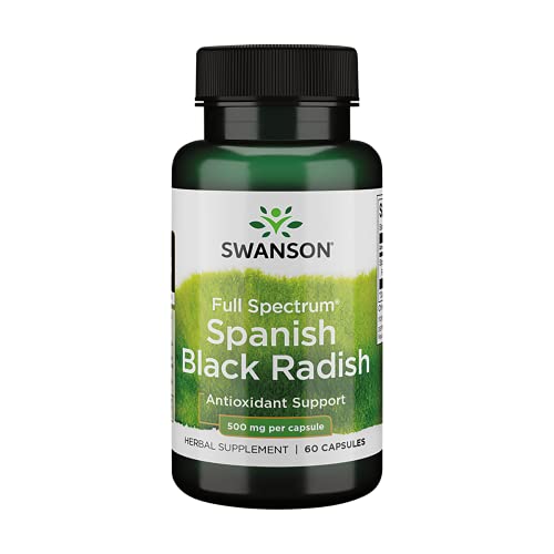 Swanson Spanish Black Radish - Herbal Supplement Promoting Liver Maintenance, Digestive Support, & Pulmonary Health - Natural Formula Supporting Total Body Protection - (60 Capsules. 500Mg Each) #TOP18